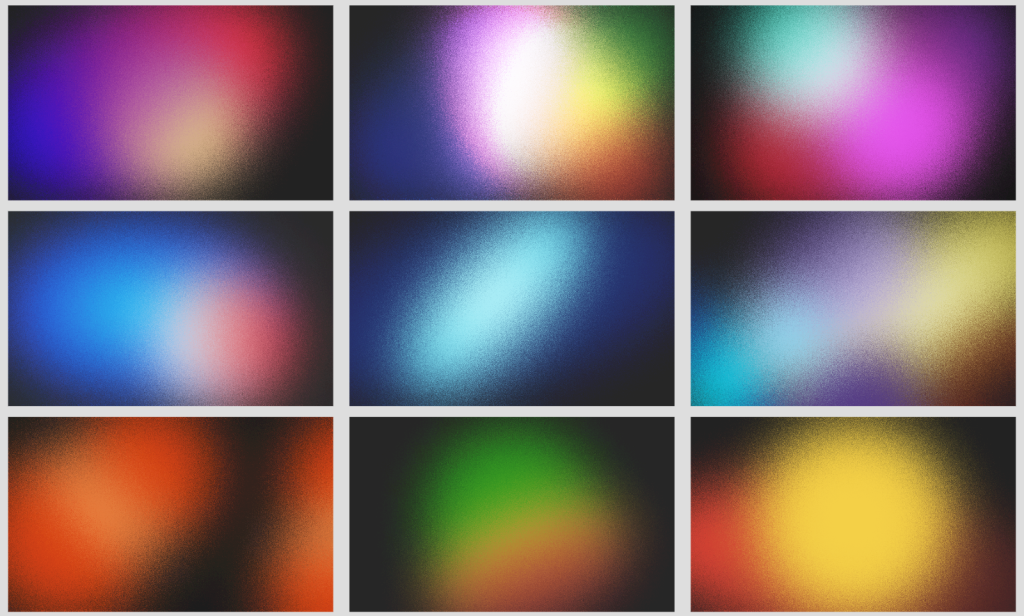 a 3⨯3 grid of grainy abstract backgrounds