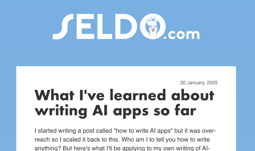 Post Thumbnail for What I’ve learned about writing AI apps so far